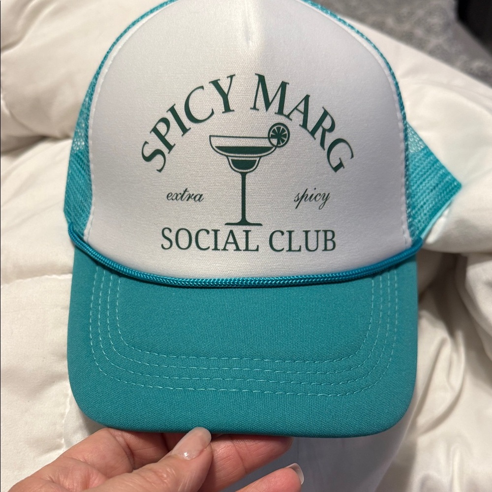 Love Teal and White Party Hat
